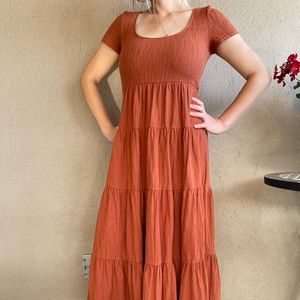 Anthropologie beautiful burnt orange maxi dress.